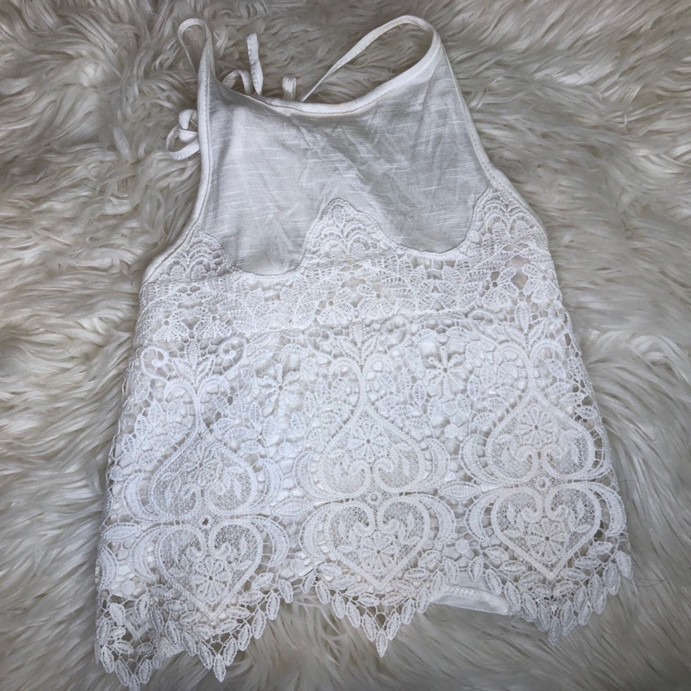 White Lace Crop Top
